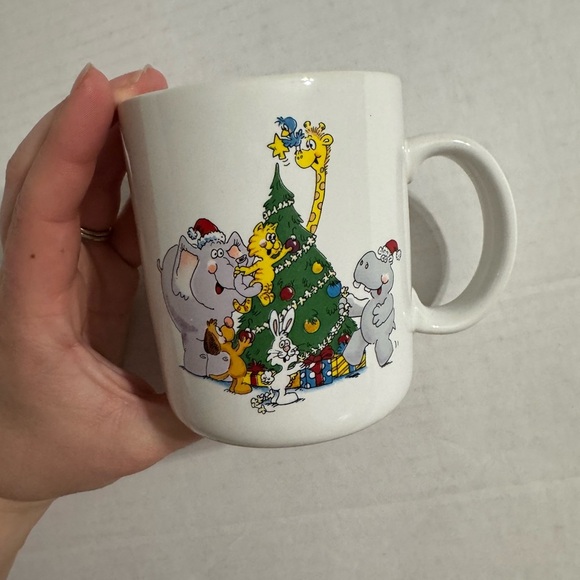 Papel Vagabond Creations Christmas Mug From All of Us Tree Animal VTG Japan 3.75 - Picture 2 of 4